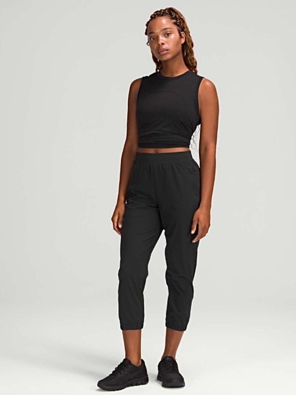 Lululemon Adapted State High Rise Joggers Cropped Black Women’s 10 Gym Workout
